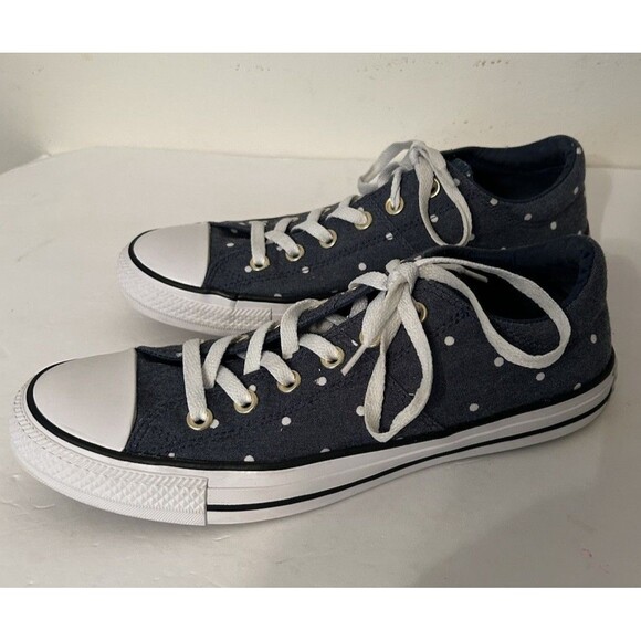 Converse Chuck Taylor Low Polka Dot Blue Womens 10 - Picture 1 of 6